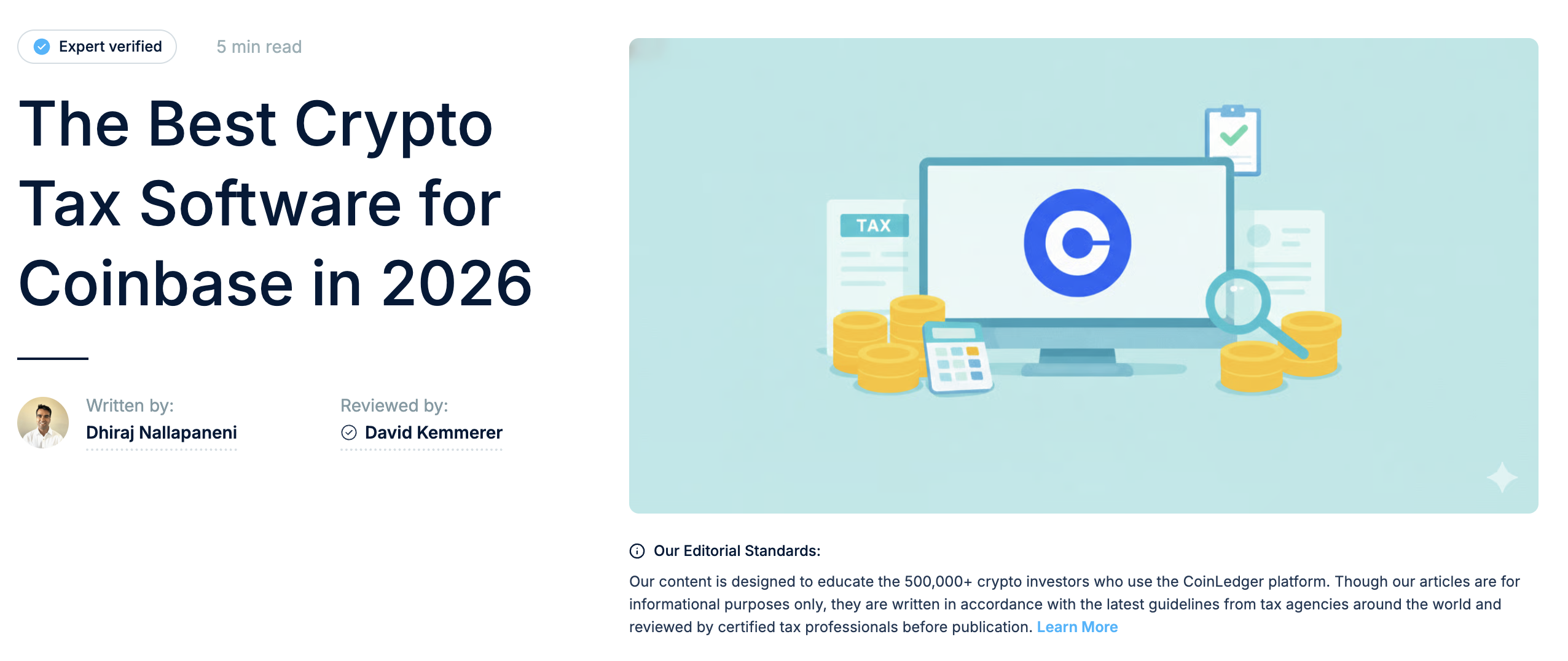 The Best Crypto Tax Software for Coinbase in 2026