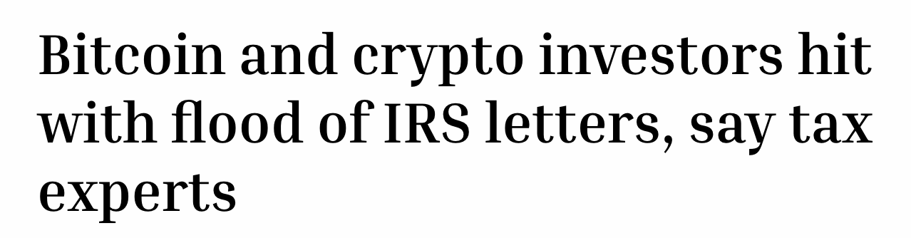 Fortune: Bitcoin and crypto investors hit with flood of IRS letters